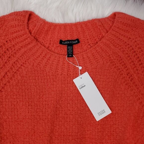 Eileen Fisher Red Lory Organic Cotton Sweater - Picture 7 of 9
